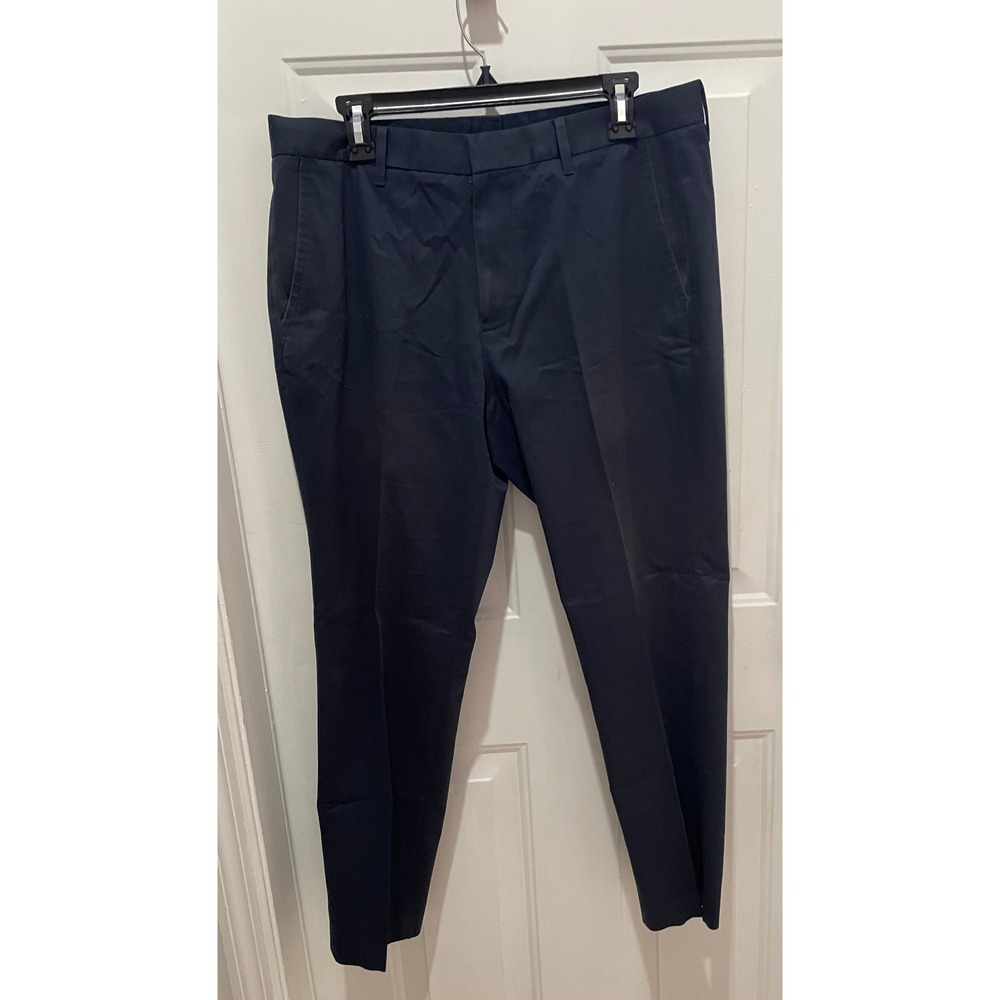 Bonobos Mens Monday Dress Pants Navy Blue Flat Front Trousers 33x28
